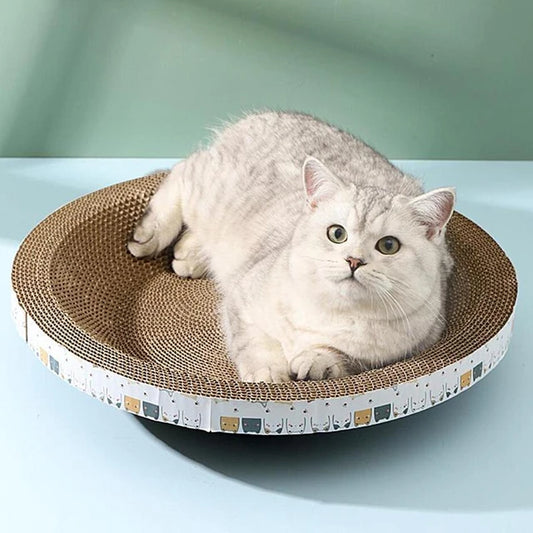 CozyCardboard - Durable Round Cat Scratcher and Bed