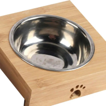 Wooden Cat Bowl