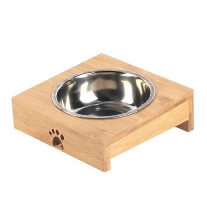 Wooden Cat Bowl