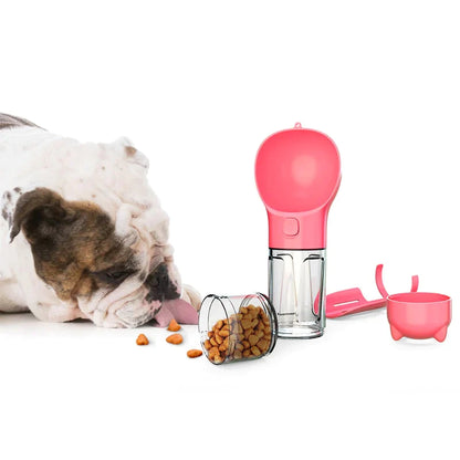 Pawsome Portable Trio - 3-in-1 Multi-Function Dog Bottle (Food, Water, Poop Bag)